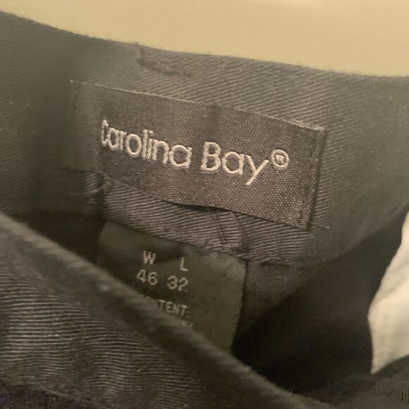 Carolina Bay Men's Pleated Front Casual Dress Pants Pockets Size 46x32 Black - Picture 8 of 16